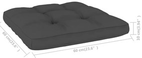 3 pcs conjunto lounge de jardim com almofadões pinho impregnado