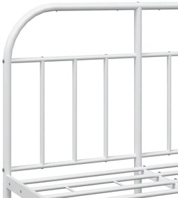 Estrutura de cama com cabeceira e pés 120x200 cm metal branco