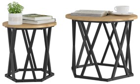 Mesas Laterais Empilháveis vidaXL 2 pcs Carvalho Artesanal Madeira Eng