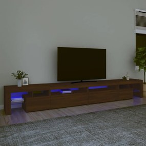 Móvel de TV com luzes LED 290x36,5x40 cm cor carvalho castanho