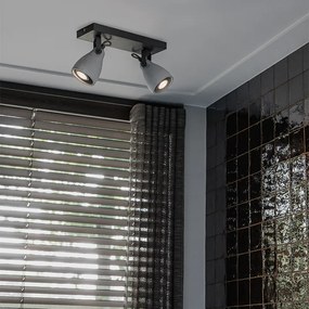 Projetores industriais cinzento cimento 2 luzes - Creto