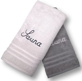 70x200 cm - Toalha para sauna 100% micro algodão: Cinzento claro