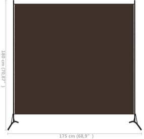 Divisória de quarto com 1 painel 175x180 cm castanho
