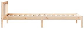 Cama extra longa sem colchão 80x210 cm madeira de pinho maciça