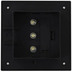 Candeeiro de exterior solar LED 6 pcs preto quadrado 12 cm