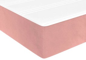 Colchão de molas ensacadas 140x200x20 cm veludo rosa