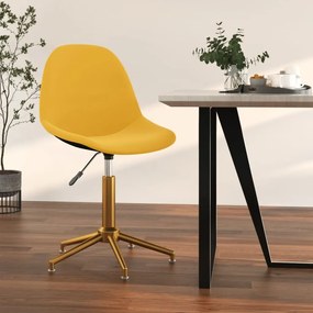 Cadeira de jantar giratória veludo amarelo mostarda