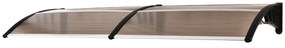 Outsunny Toldo Marquise de Porta estilo Abobadado Arredondado 195x75x23 cm Policarbonato Plástico Marrom | Aosom Portugal