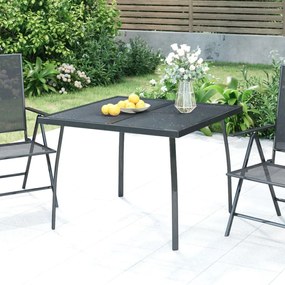 vidaXL Mesa de jardim 100x100x72 cm malha de aço antracite