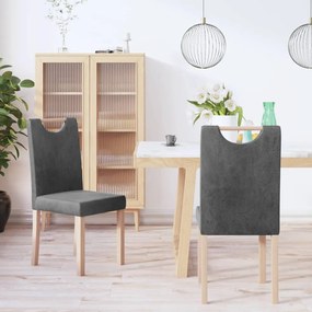 vidaXL Cadeiras de jantar 2 pcs camurça artificial cinzento