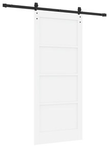 Porta Deslizante Conjunto de 2 Branca e preta Madeira, metal