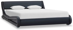 vidaXL Estrutura de cama 140x200 cm couro artificial preto