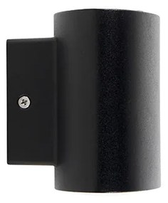 Candeeiro de parede exterior moderno preto com LED IP44 - Ovum