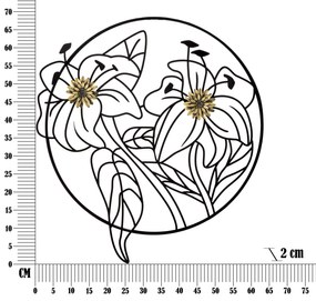 DECORAÇÃO DE PAREDE SIMPLY FLOTIS 63x2x69 CM PRETO/DOURADO