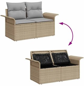 Conjunto de Sofá de Jardim de 8 Peças da com Almofadas de Rattan Sinté