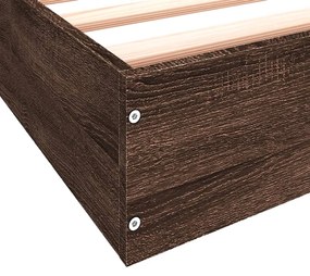 Estrutura cama s/ colchão derivados madeira carvalho castanho