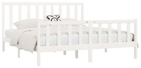 Estrutura de cama 200x200 cm madeira maciça branco