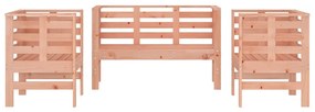 3 pcs conjunto lounge de jardim madeira de douglas maciça