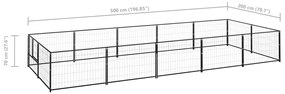 Canil para cães 10 m² aço preto