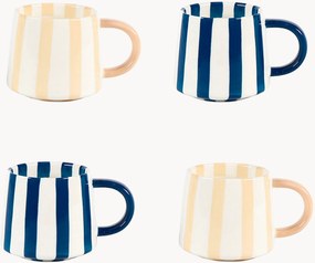 Canecas de cerâmica às riscas Twine, conjunto de 4