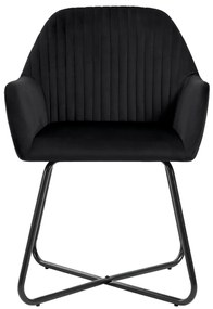 Cadeiras de jantar 4 pcs veludo preto