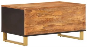 Mesa de centro 80x50x40 cm mangueira maciça castanho e preto