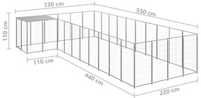 Canil 13,31 m² aço prateado