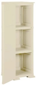 Armário de plástico 40x43x125 cm design de madeira branco nata