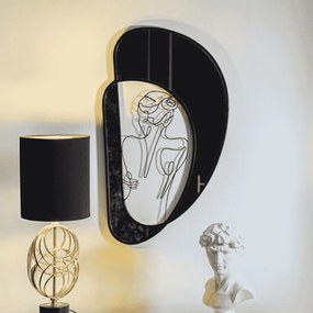 ESPELHO DE PAREDE 40,6X3,2X70,5 CM PRETO