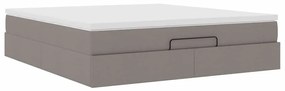 moldura de cama otomana vidaXL com tecido Taupe 180x200cm