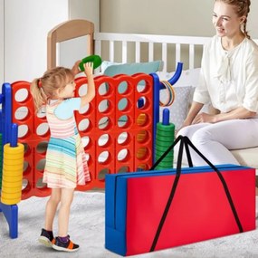 Saco de arrumação 84 x 23 x 36 cm para o jogo Conecta gigante (não incluído)  em tecido Oxford para transporte fácil Vermelho