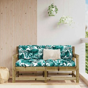 vidaXL Cadeiras de jardim c/ almofadões 2 pcs pinho impregnado