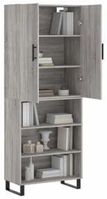 Armário alto 69,5x34x180 cm derivados de madeira sonoma cinza