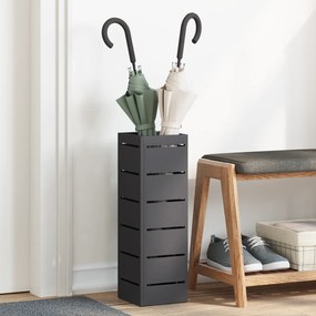vidaXL Suporte para Guarda-chuva Preto Metal Médio Armazenamento