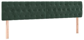 Cama boxspring com colchão 120x190 cm veludo verde-escuro