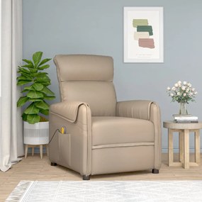 347995 vidaXL Cadeira de massagens couro artificial cappuccino