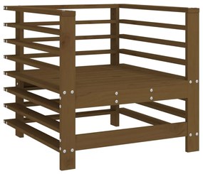 Cadeiras de jardim c/ almofadões 2pcs pinho maciço castanho-mel