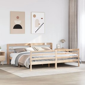 Estrutura de cama com cabeceira 200x200 cm pinho maciço