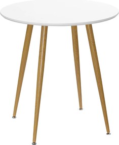HOMCOM Mesa de Jantar Redonda Mesa Cozinha Estilo Nórdico 2 Pessoas Bancada Mate Resistente 80kg Ø72x75 cm Branco | Aosom Portugal