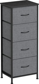 Cómoda, armário, 4 gavetas forradas a tecido 30 x 39,6 x 95,2 cm cinzento