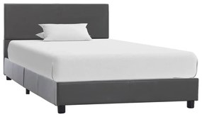 vidaXL Estrutura de cama 100x200 cm couro artificial cinzento