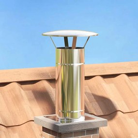 vidaXL Extensão de Chaminé Prateado 35 x 35 x 65 cm Aço inoxidável