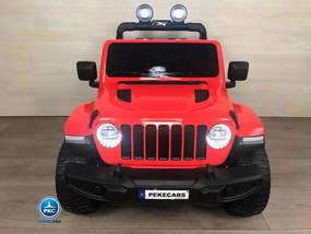 Carro eletrico crianças Jeep Wrangler Rubicon 12V Ecrã MP4 Vermelho