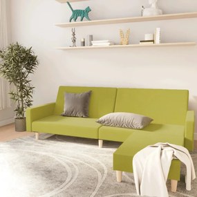 vidaXL Sofá-cama de 2 lugares com apoio de pés tecido verde
