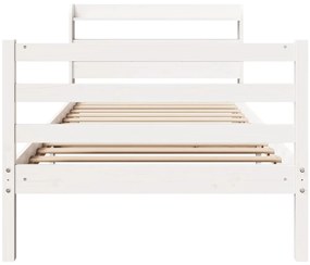 Estrutura de cama c/ cabeceira sem colchão 90x200 cm branco