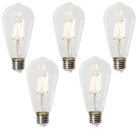 Conjunto de 5 E27 dimbare LED lamp ST64 clear 5W 450 lm 2700K