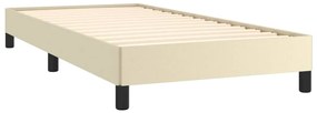 Estrutura de cama 90x200 cm couro artificial cor creme