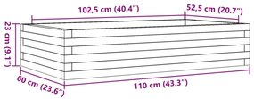 Vaso/floreira de jardim 110x60x23 cm pinho maciço castanho-mel
