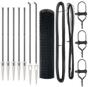 <strong> Cerca Euro</strong> com 7 Postes de Espeto 1,4 x 10 m em Aço