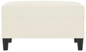 Apoio de pés 70x55x41 cm veludo cor creme